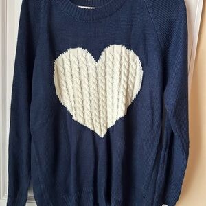 Navy Blue Heart Sweater